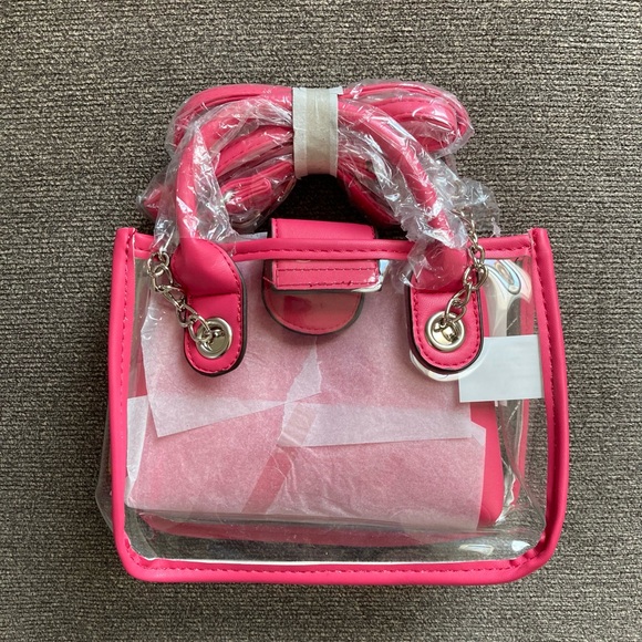 NWT. STADIUM Clear bag AND pink/fushia zip pouch. - Picture 3 of 4